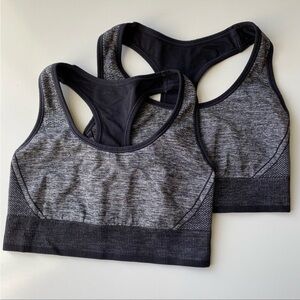 All in Motion seamless sports bra bundle large black gray